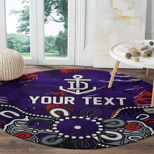 Personalized Fremantle Dockers Round Carpet Aboriginal Dot Painting Graffiti Style