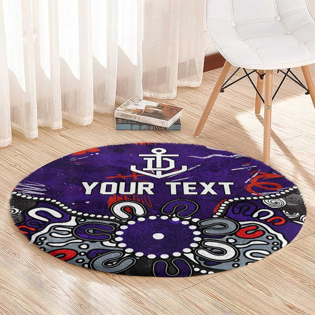 Personalized Fremantle Dockers Round Carpet Aboriginal Dot Painting Graffiti Style