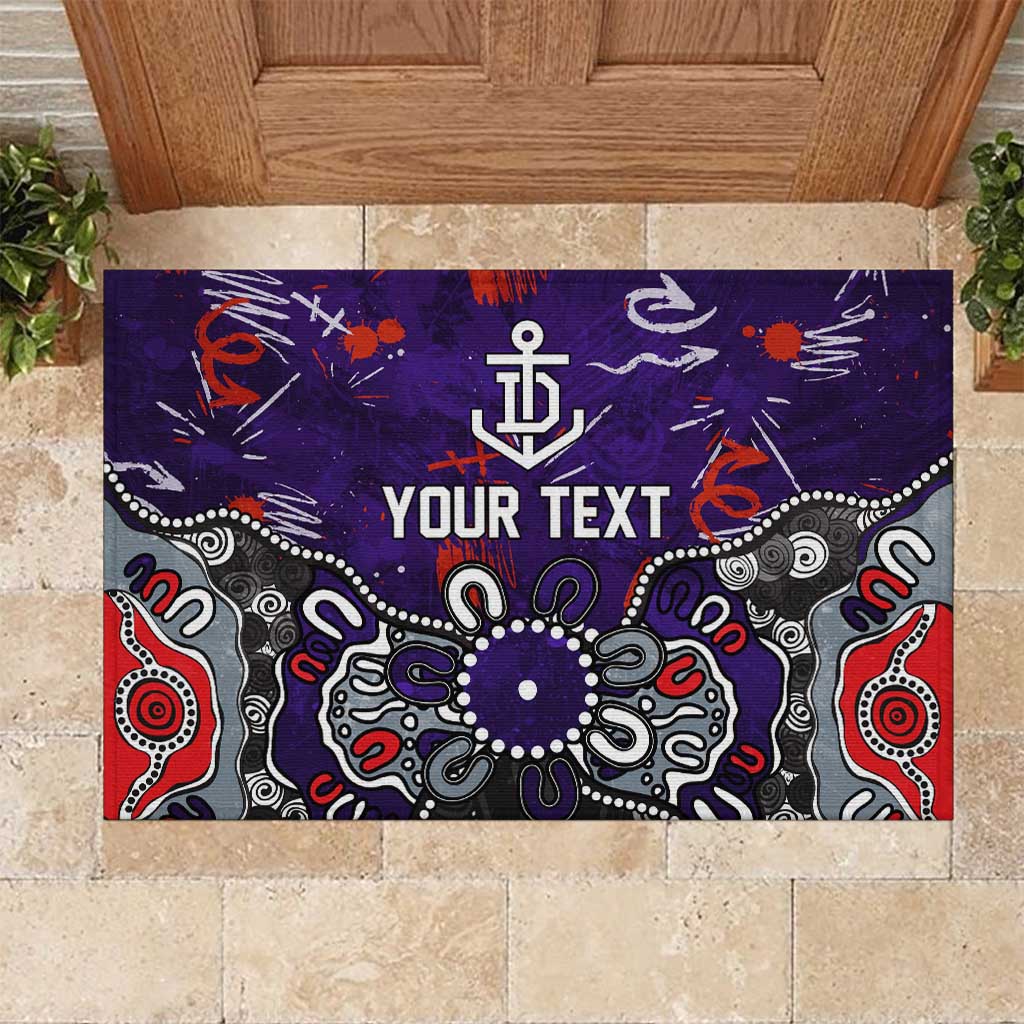 Personalized Fremantle Dockers Rubber Doormat Aboriginal Dot Painting Graffiti Style