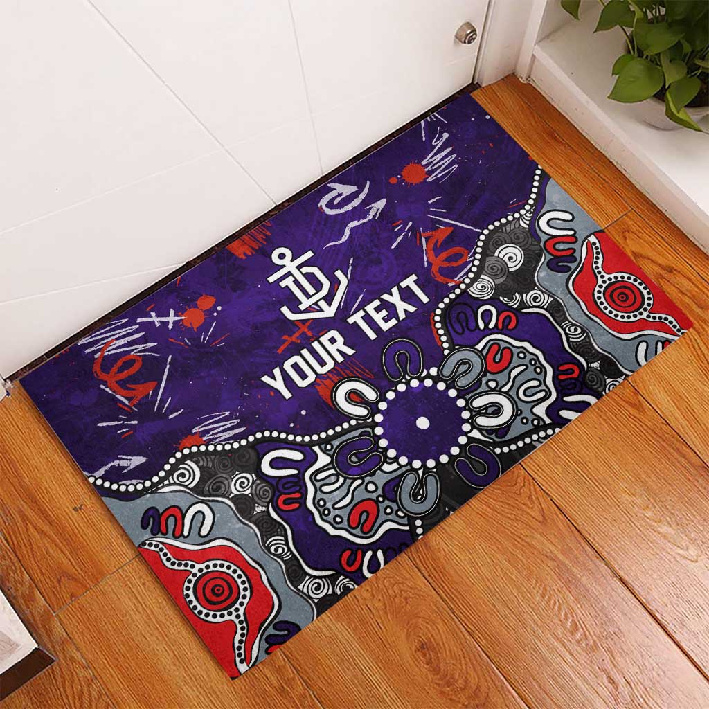 Personalized Fremantle Dockers Rubber Doormat Aboriginal Dot Painting Graffiti Style