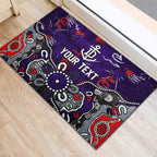 Personalized Fremantle Dockers Rubber Doormat Aboriginal Dot Painting Graffiti Style