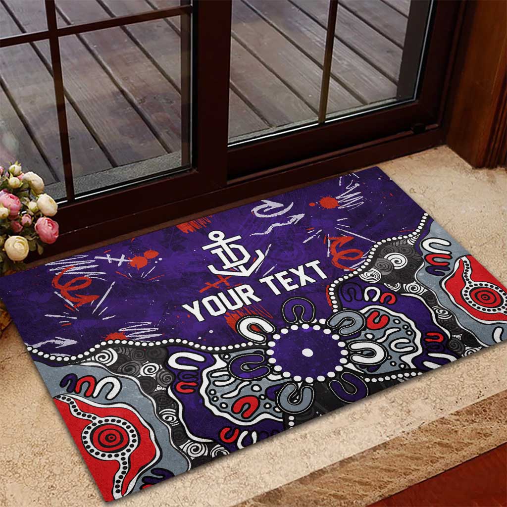 Personalized Fremantle Dockers Rubber Doormat Aboriginal Dot Painting Graffiti Style