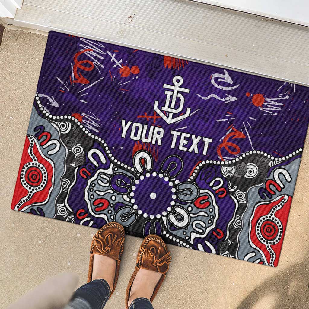 Personalized Fremantle Dockers Rubber Doormat Aboriginal Dot Painting Graffiti Style