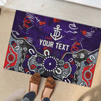 Personalized Fremantle Dockers Rubber Doormat Aboriginal Dot Painting Graffiti Style