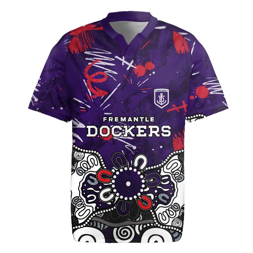 Personalized Fremantle Dockers Rugby Jersey Aboriginal Dot Painting Graffiti Style