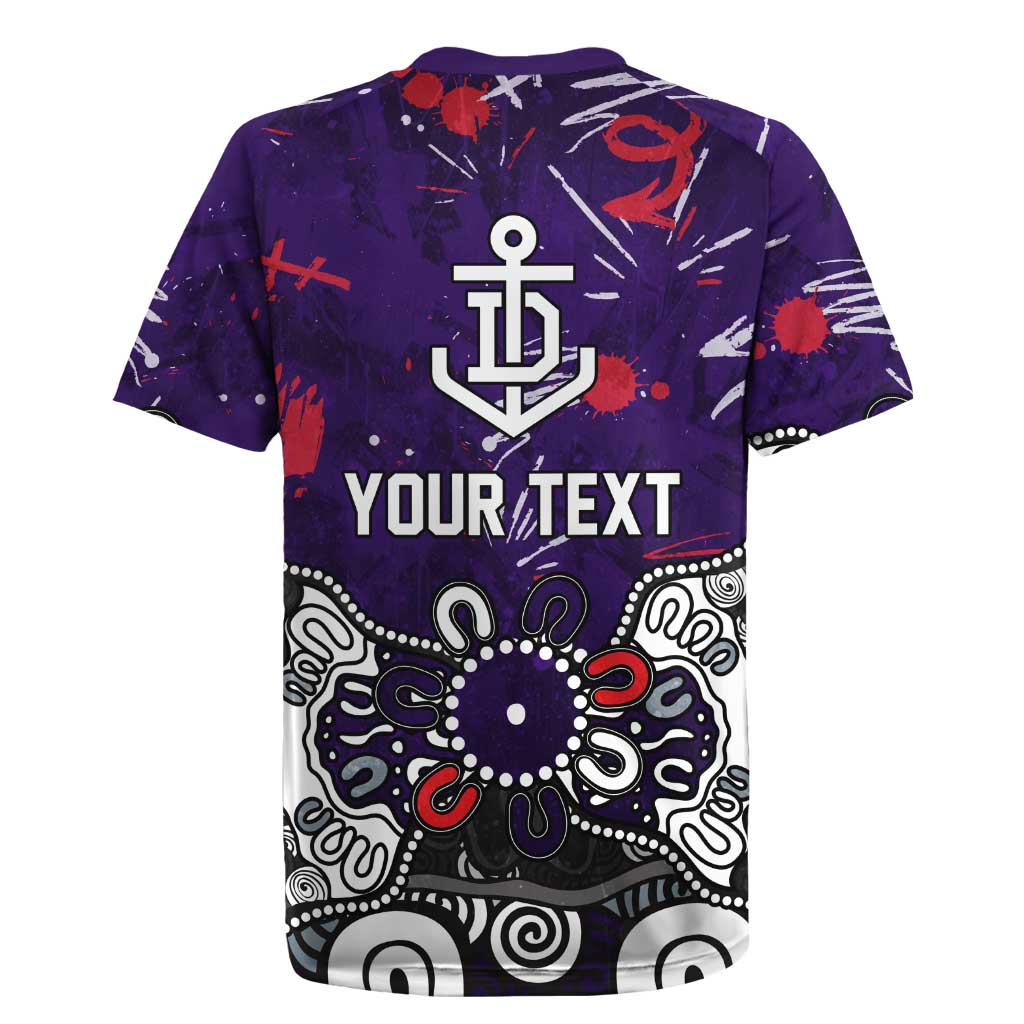 Personalized Fremantle Dockers Rugby Jersey Aboriginal Dot Painting Graffiti Style