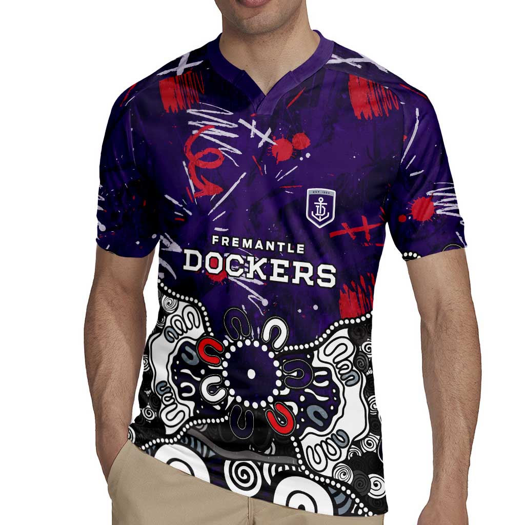Personalized Fremantle Dockers Rugby Jersey Aboriginal Dot Painting Graffiti Style