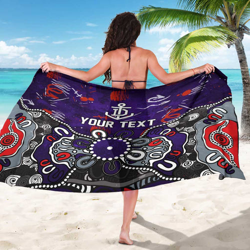 Personalized Fremantle Dockers Sarong Aboriginal Dot Painting Graffiti Style