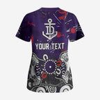 Personalized Fremantle Dockers Scrub Top Aboriginal Dot Painting Graffiti Style