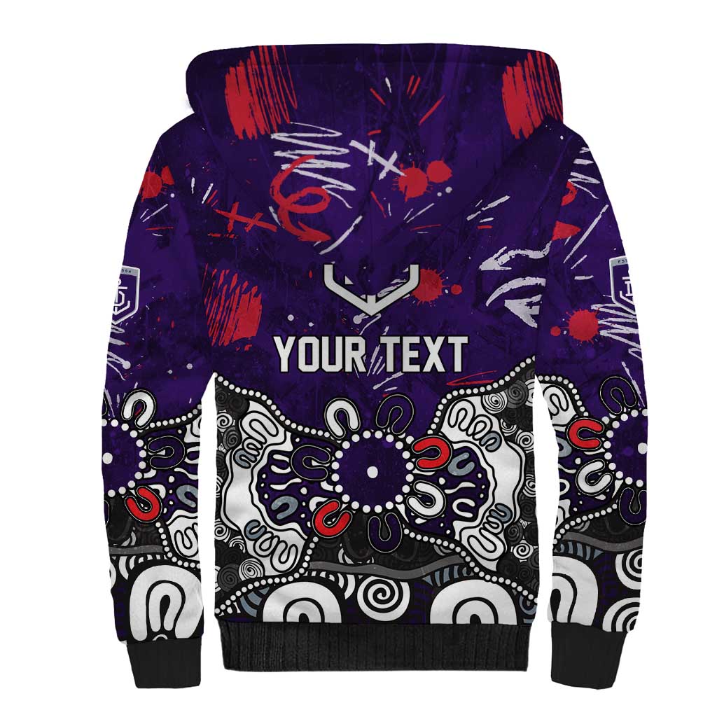 Personalized Fremantle Dockers Sherpa Hoodie Aboriginal Dot Painting Graffiti Style