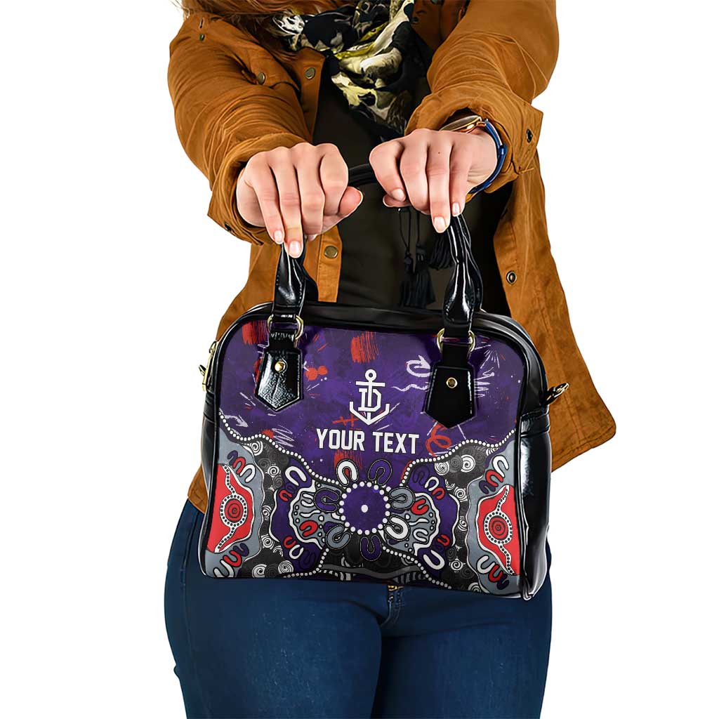 Personalized Fremantle Dockers Shoulder Handbag Aboriginal Dot Painting Graffiti Style