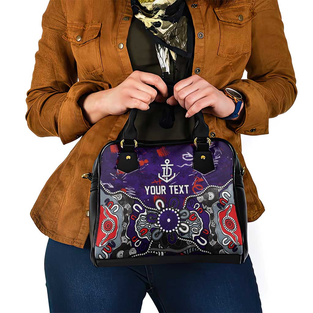 Personalized Fremantle Dockers Shoulder Handbag Aboriginal Dot Painting Graffiti Style