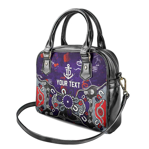 Personalized Fremantle Dockers Shoulder Handbag Aboriginal Dot Painting Graffiti Style