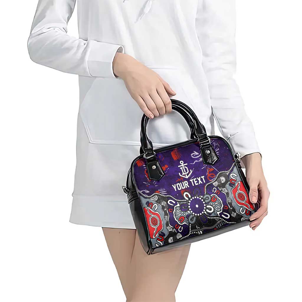 Personalized Fremantle Dockers Shoulder Handbag Aboriginal Dot Painting Graffiti Style