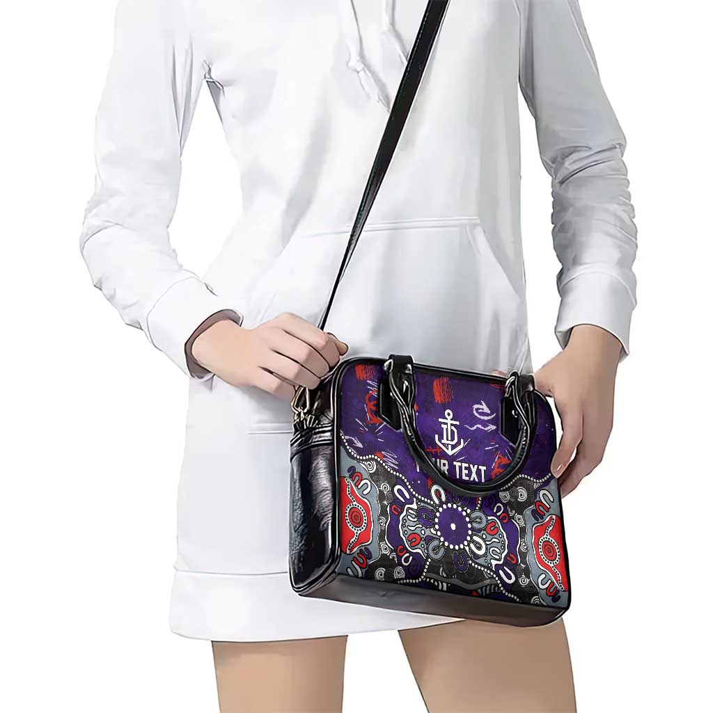 Personalized Fremantle Dockers Shoulder Handbag Aboriginal Dot Painting Graffiti Style