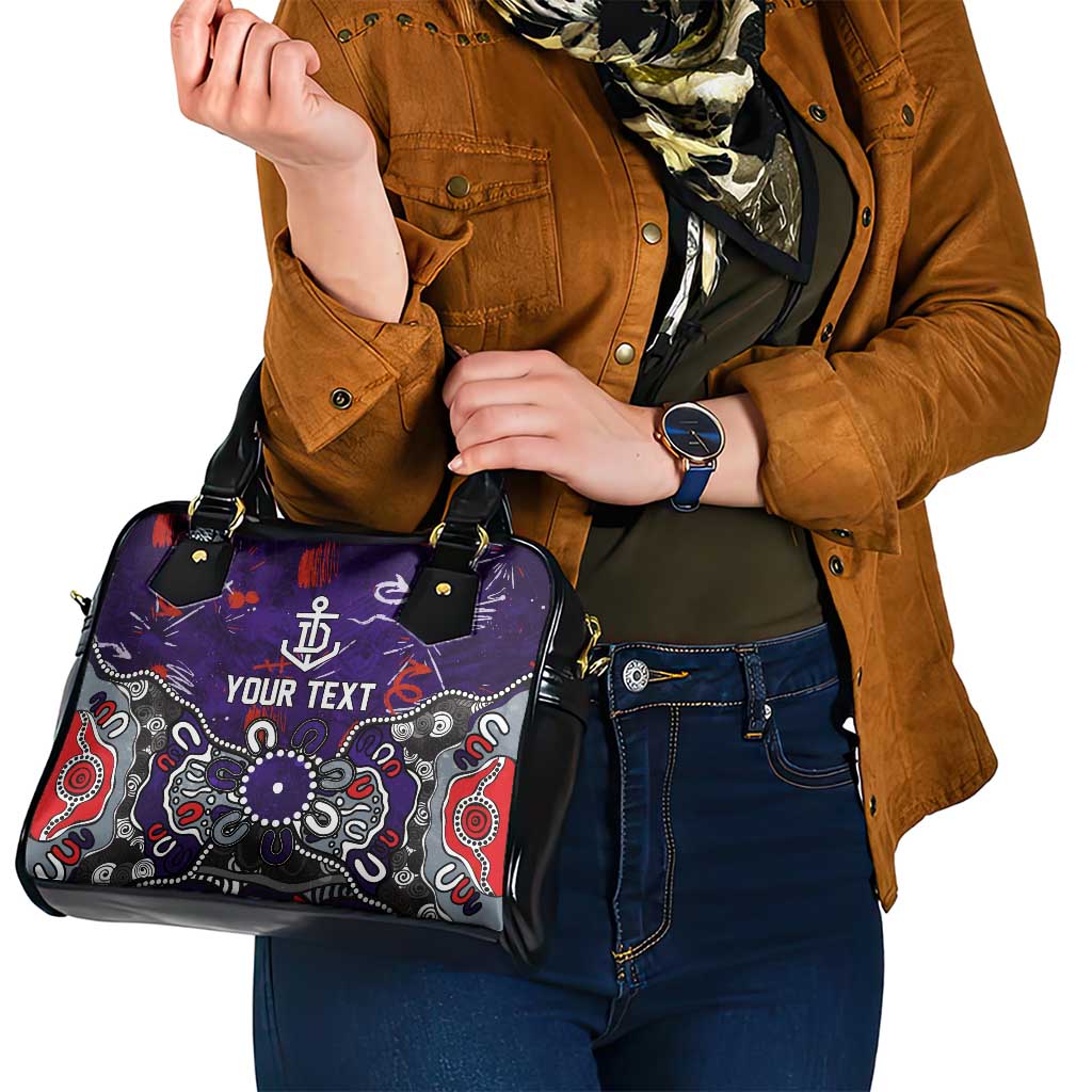 Personalized Fremantle Dockers Shoulder Handbag Aboriginal Dot Painting Graffiti Style