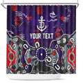 Personalized Fremantle Dockers Shower Curtain Aboriginal Dot Painting Graffiti Style