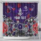Personalized Fremantle Dockers Shower Curtain Aboriginal Dot Painting Graffiti Style