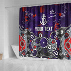 Personalized Fremantle Dockers Shower Curtain Aboriginal Dot Painting Graffiti Style