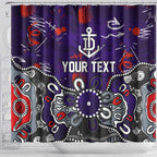 Personalized Fremantle Dockers Shower Curtain Aboriginal Dot Painting Graffiti Style
