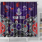 Personalized Fremantle Dockers Shower Curtain Aboriginal Dot Painting Graffiti Style