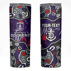 Personalized Fremantle Dockers Skinny Tumbler Aboriginal Dot Painting Graffiti Style