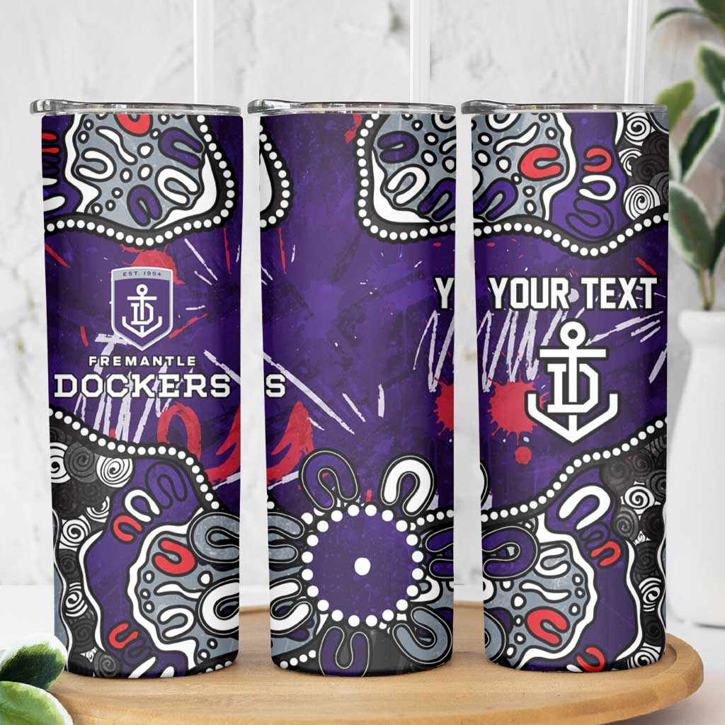 Personalized Fremantle Dockers Skinny Tumbler Aboriginal Dot Painting Graffiti Style