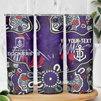 Personalized Fremantle Dockers Skinny Tumbler Aboriginal Dot Painting Graffiti Style