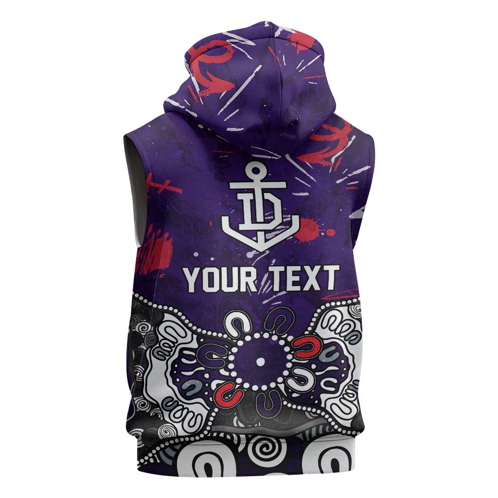 Personalized Fremantle Dockers Sleeveless Hoodie Aboriginal Dot Painting Graffiti Style