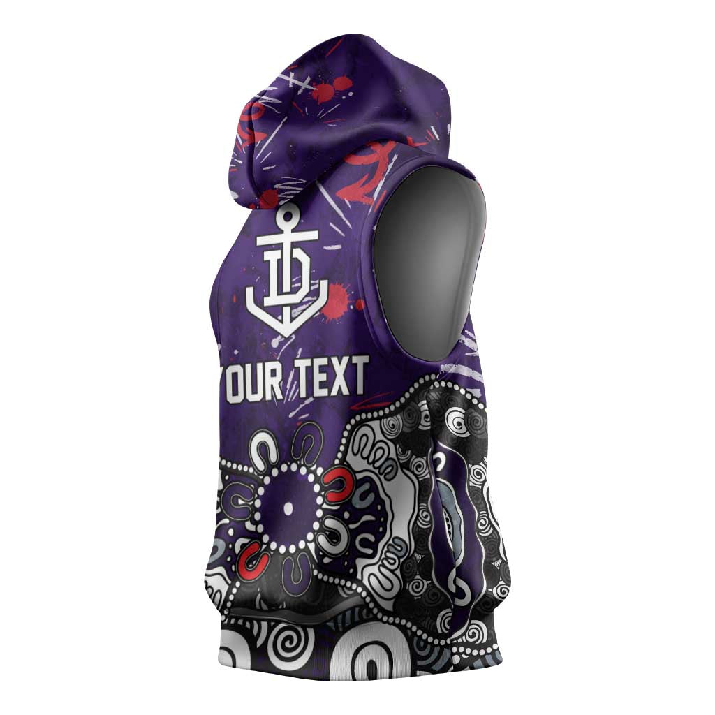 Personalized Fremantle Dockers Sleeveless Hoodie Aboriginal Dot Painting Graffiti Style