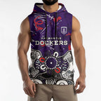 Personalized Fremantle Dockers Sleeveless Hoodie Aboriginal Dot Painting Graffiti Style