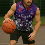Personalized Fremantle Dockers Sleeveless Zip Hoodie Aboriginal Dot Painting Graffiti Style
