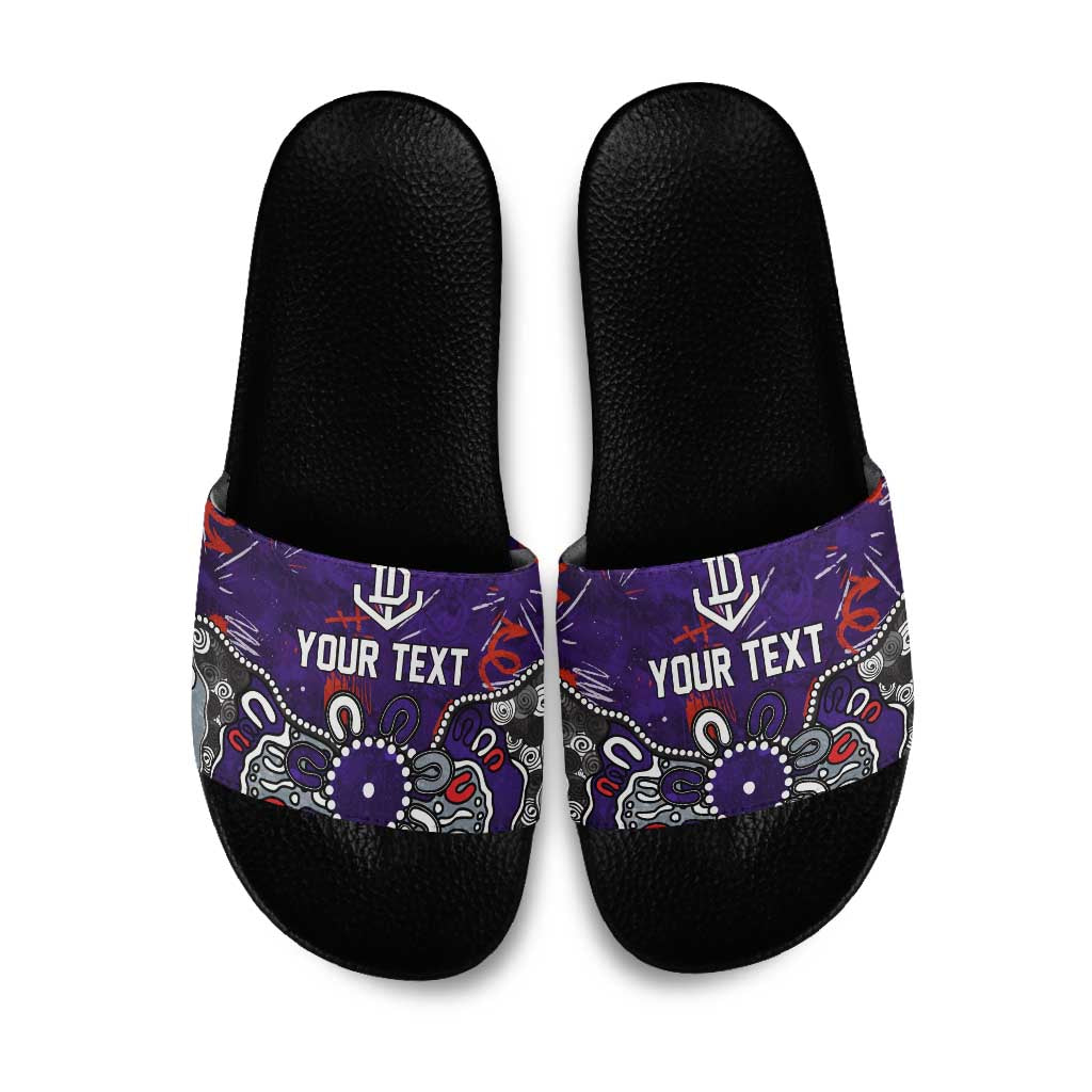 Personalized Fremantle Dockers Slide Sandals Aboriginal Dot Painting Graffiti Style