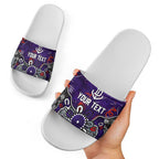 Personalized Fremantle Dockers Slide Sandals Aboriginal Dot Painting Graffiti Style