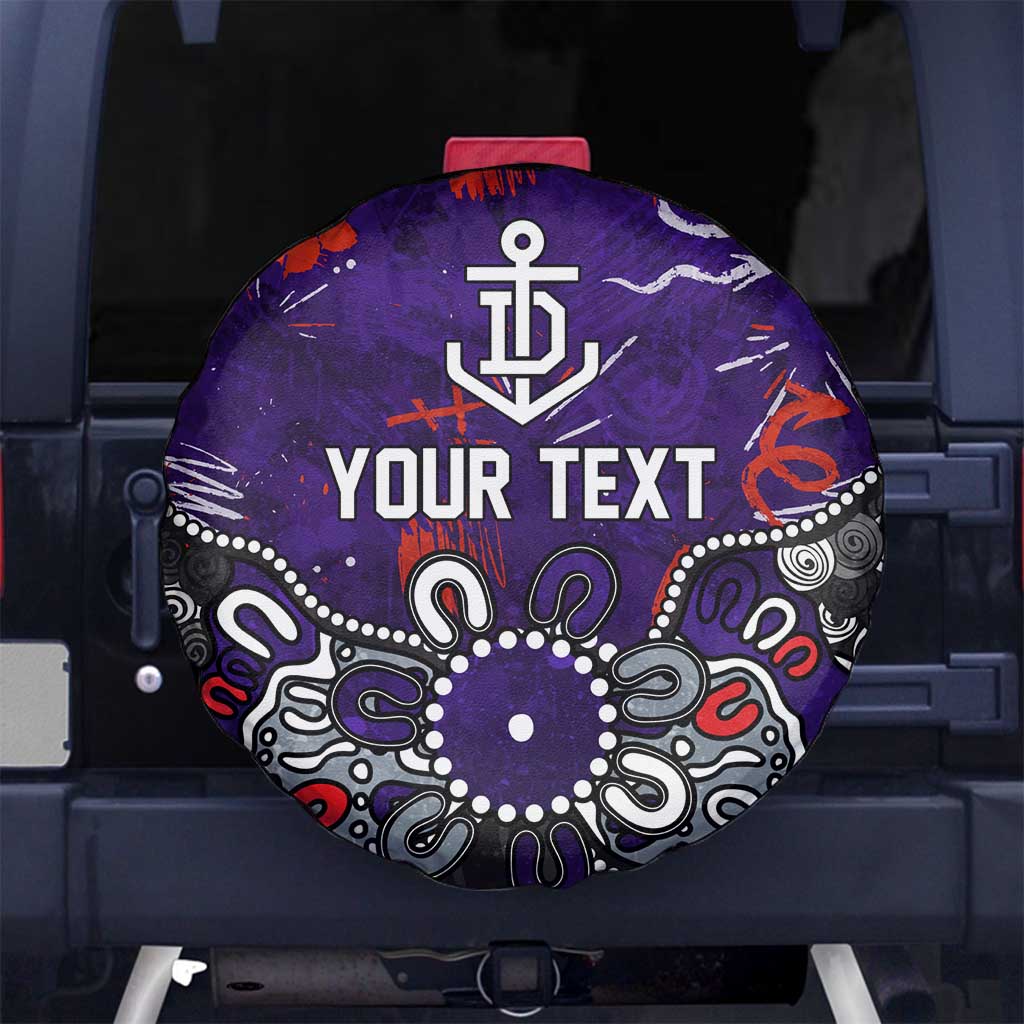 Personalized Fremantle Dockers Spare Tire Cover Aboriginal Dot Painting Graffiti Style