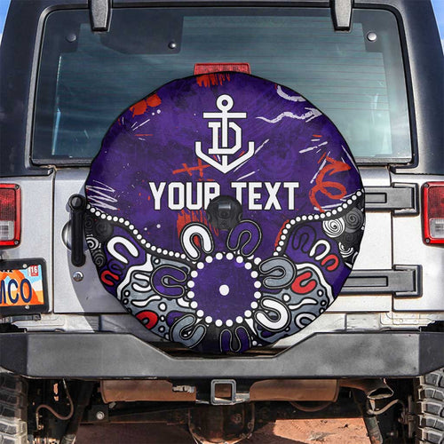 Personalized Fremantle Dockers Spare Tire Cover Aboriginal Dot Painting Graffiti Style