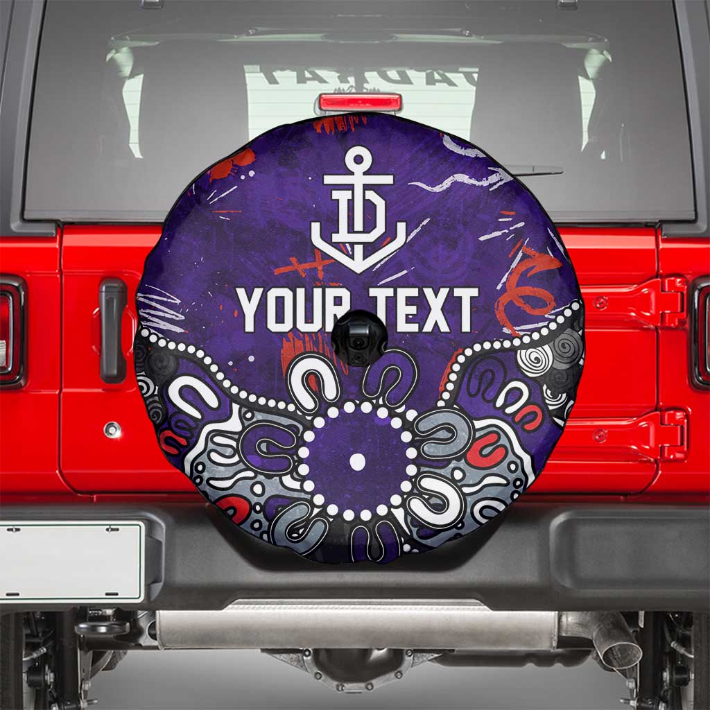 Personalized Fremantle Dockers Spare Tire Cover Aboriginal Dot Painting Graffiti Style