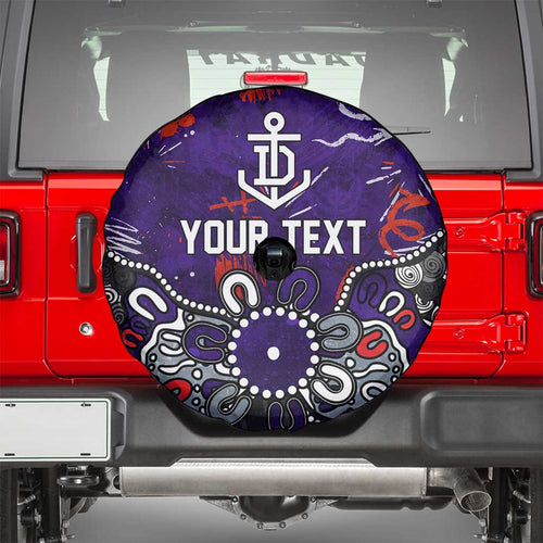Personalized Fremantle Dockers Spare Tire Cover Aboriginal Dot Painting Graffiti Style