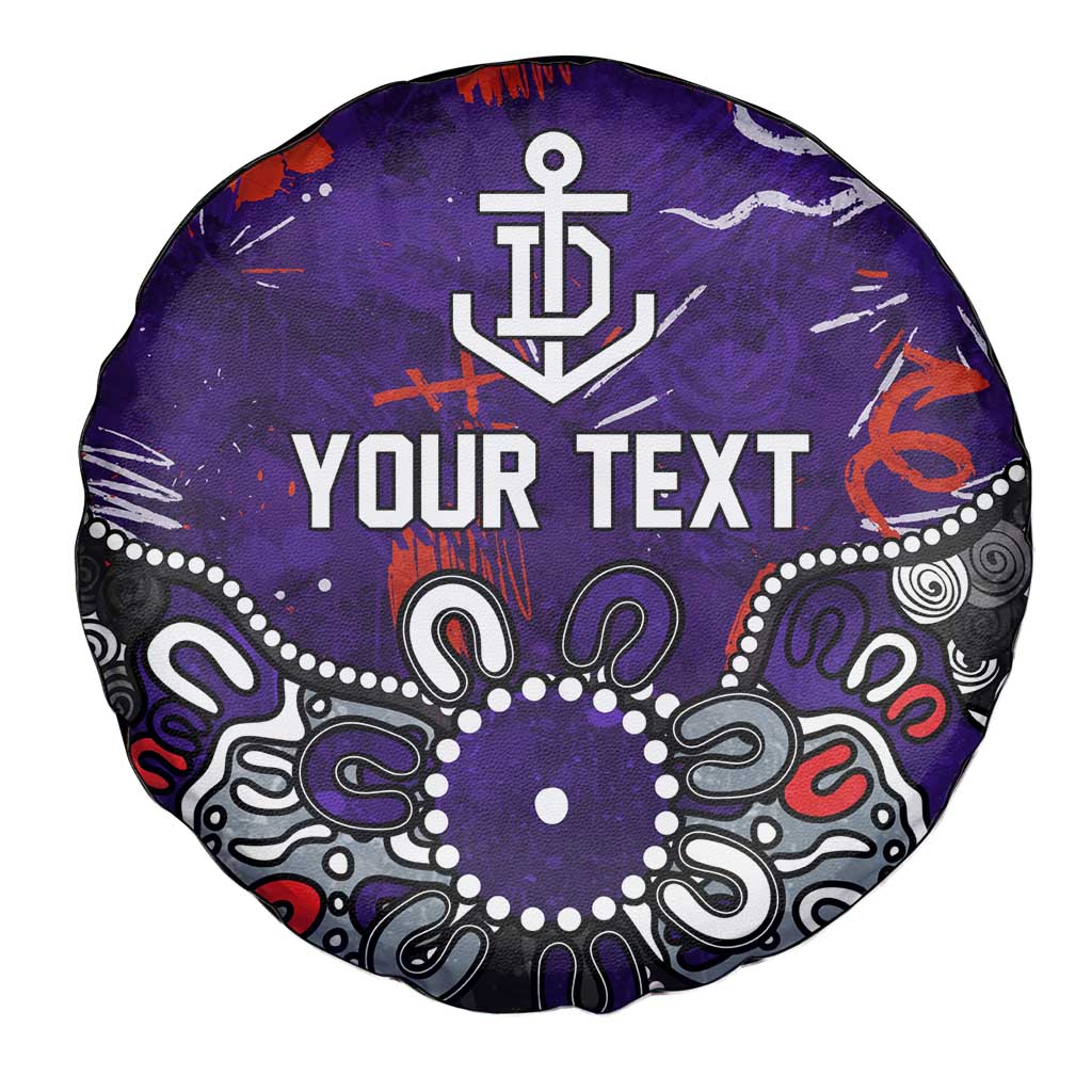 Personalized Fremantle Dockers Spare Tire Cover Aboriginal Dot Painting Graffiti Style