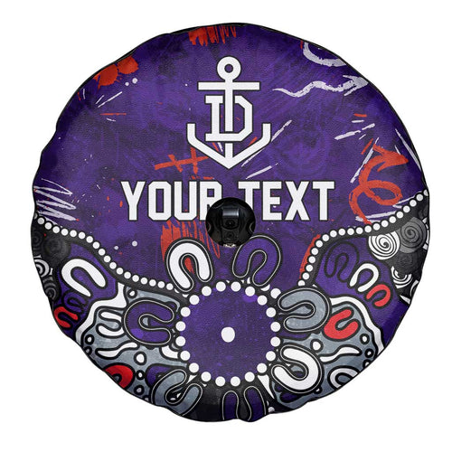 Personalized Fremantle Dockers Spare Tire Cover Aboriginal Dot Painting Graffiti Style