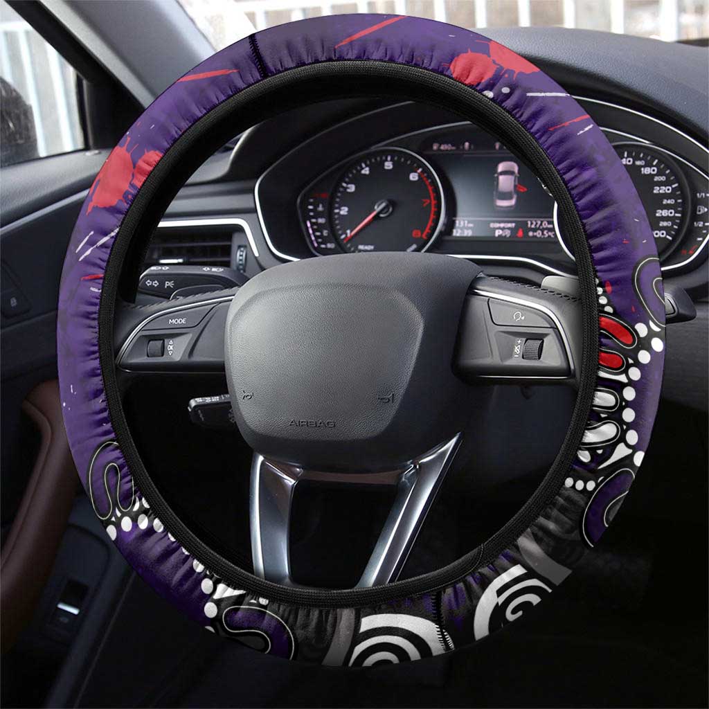 Fremantle Dockers Steering Wheel Cover Aboriginal Dot Painting Graffiti Style