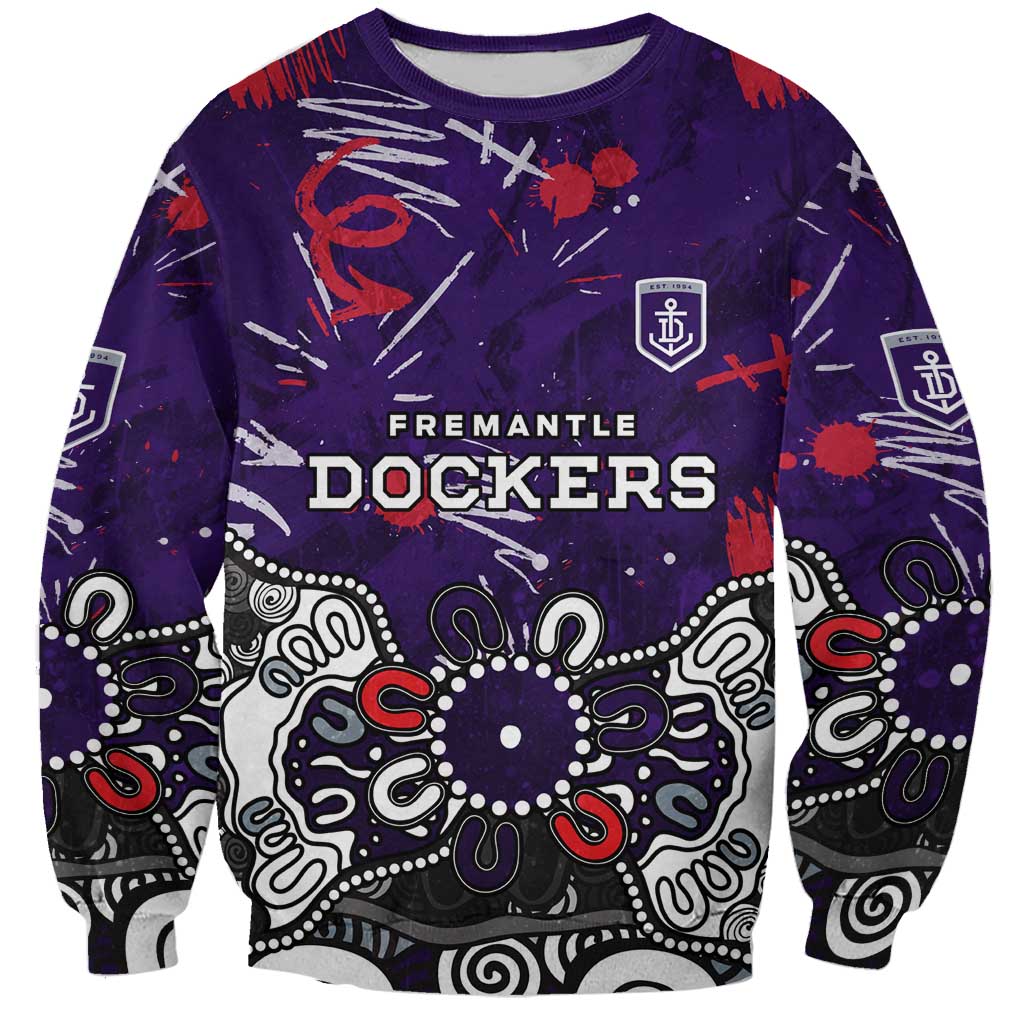 Personalized Fremantle Dockers Sweatshirt Aboriginal Dot Painting Graffiti Style