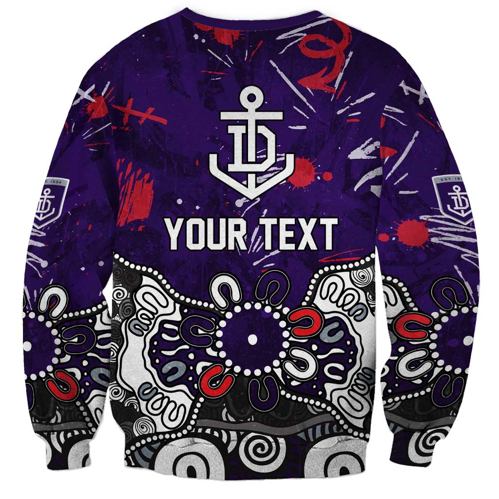 Personalized Fremantle Dockers Sweatshirt Aboriginal Dot Painting Graffiti Style
