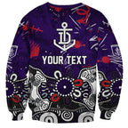 Personalized Fremantle Dockers Sweatshirt Aboriginal Dot Painting Graffiti Style