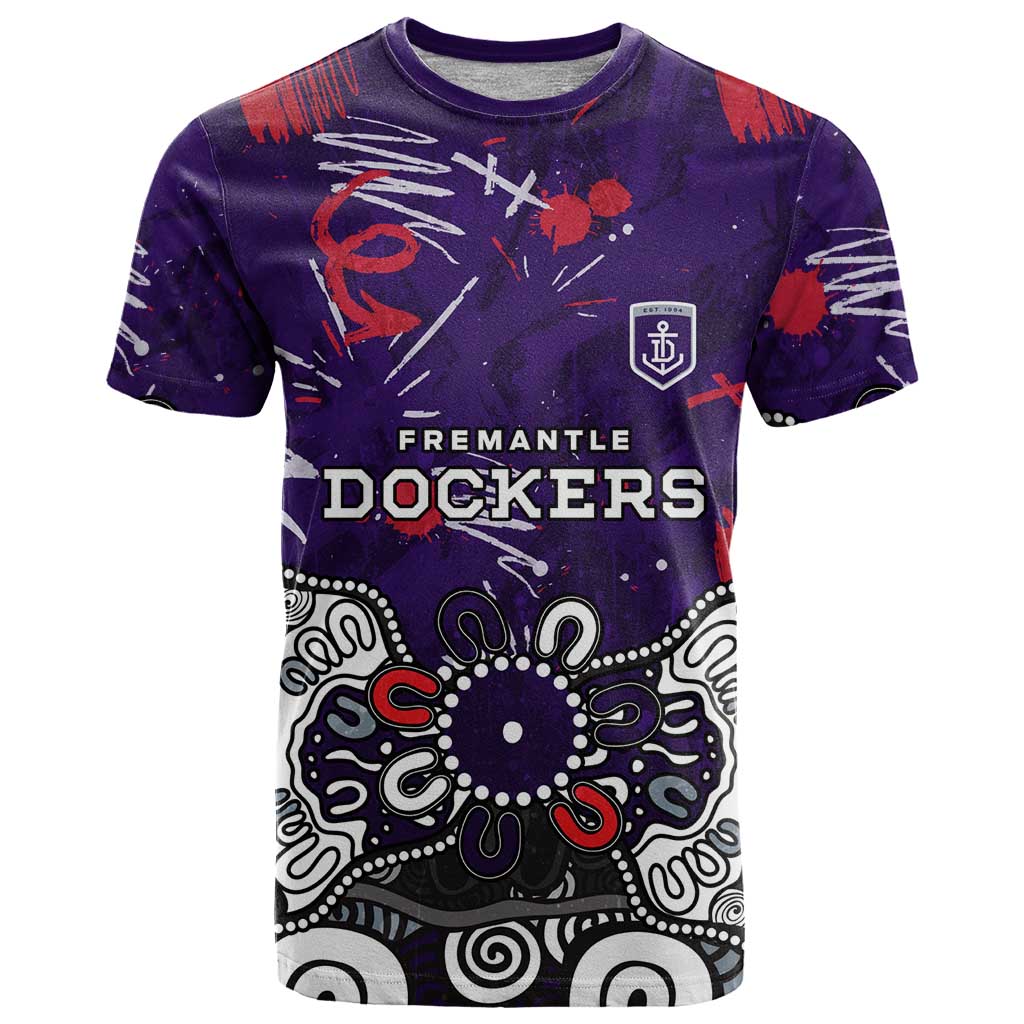 Personalized Fremantle Dockers T Shirt Aboriginal Dot Painting Graffiti Style