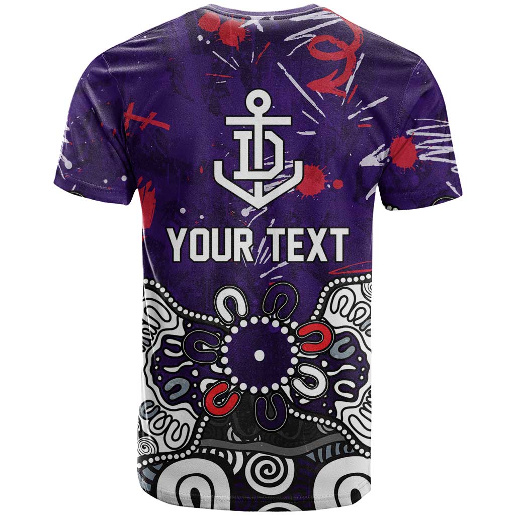 Personalized Fremantle Dockers T Shirt Aboriginal Dot Painting Graffiti Style