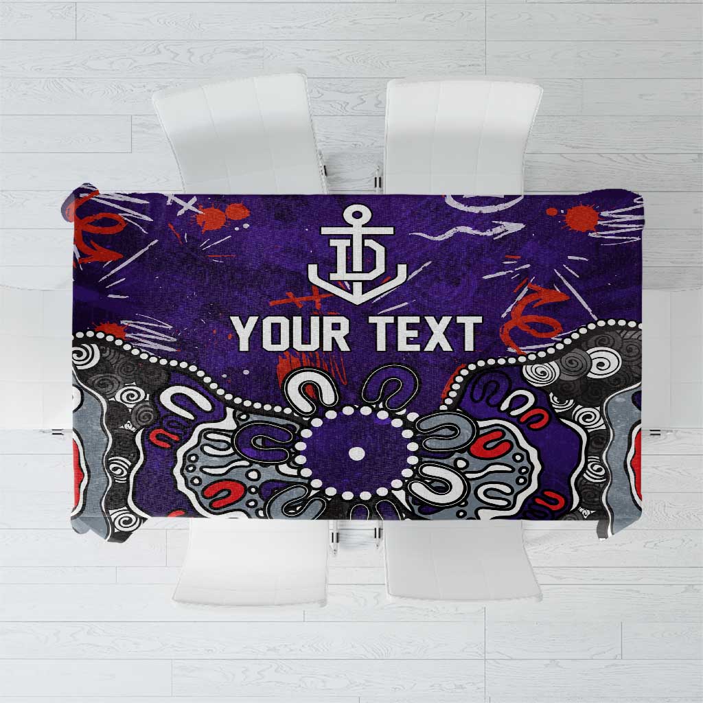 Personalized Fremantle Dockers Tablecloth Aboriginal Dot Painting Graffiti Style