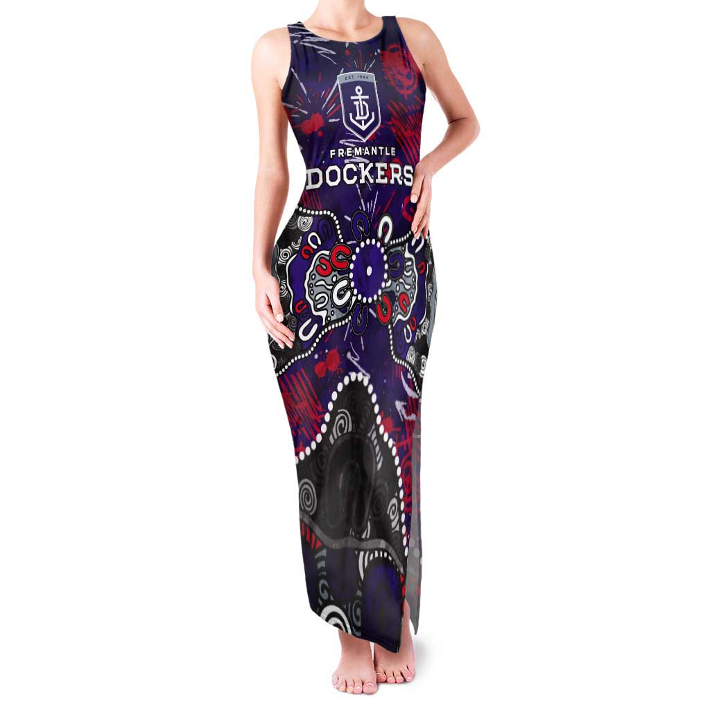 Personalized Fremantle Dockers Tank Maxi Dress Aboriginal Dot Painting Graffiti Style