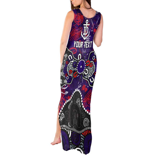 Personalized Fremantle Dockers Tank Maxi Dress Aboriginal Dot Painting Graffiti Style