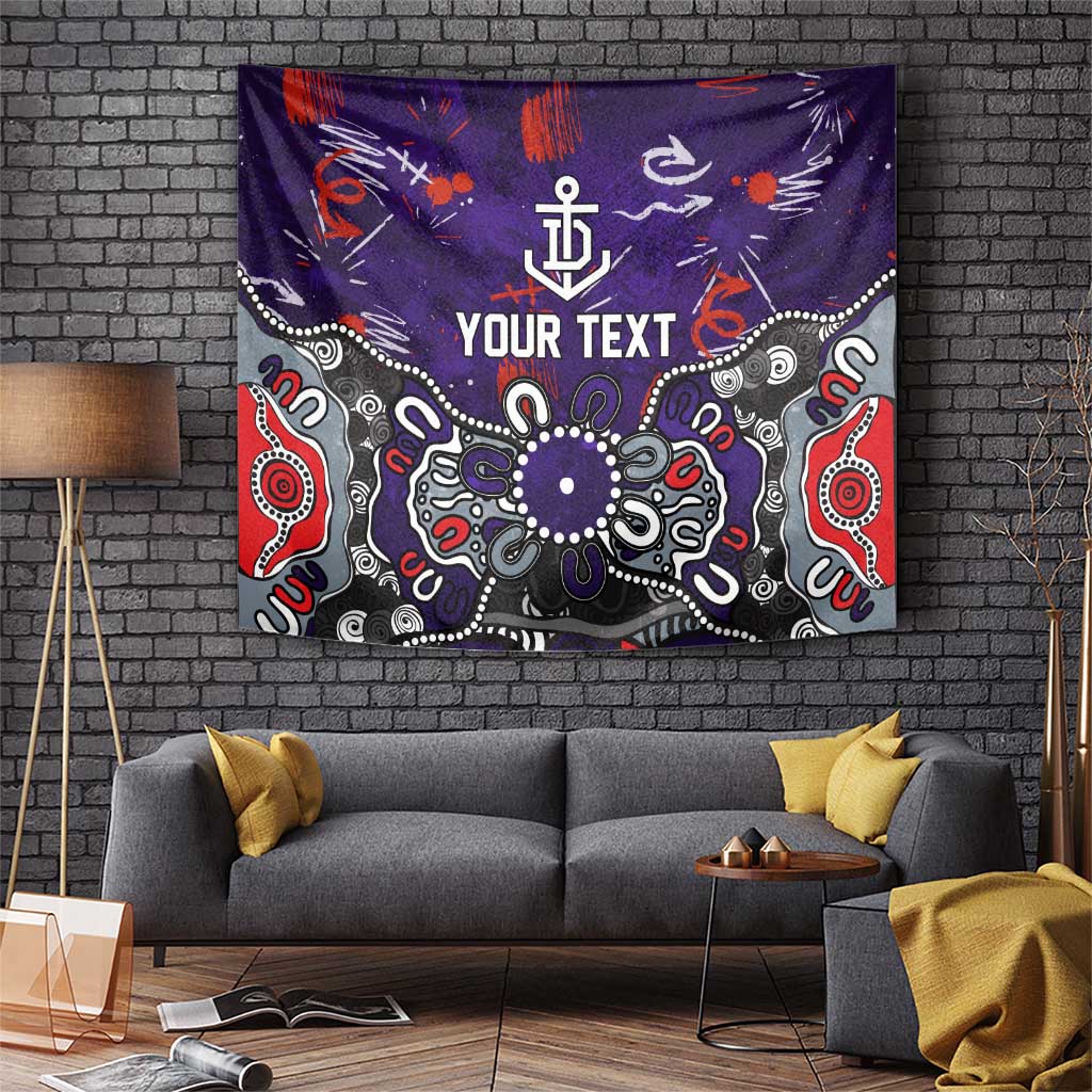 Personalized Fremantle Dockers Tapestry Aboriginal Dot Painting Graffiti Style